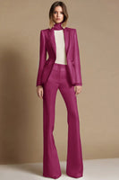 Load image into Gallery viewer, 2 Piece Sparkly White Peak Lapel Long Sleeves Prom Suits with Beading