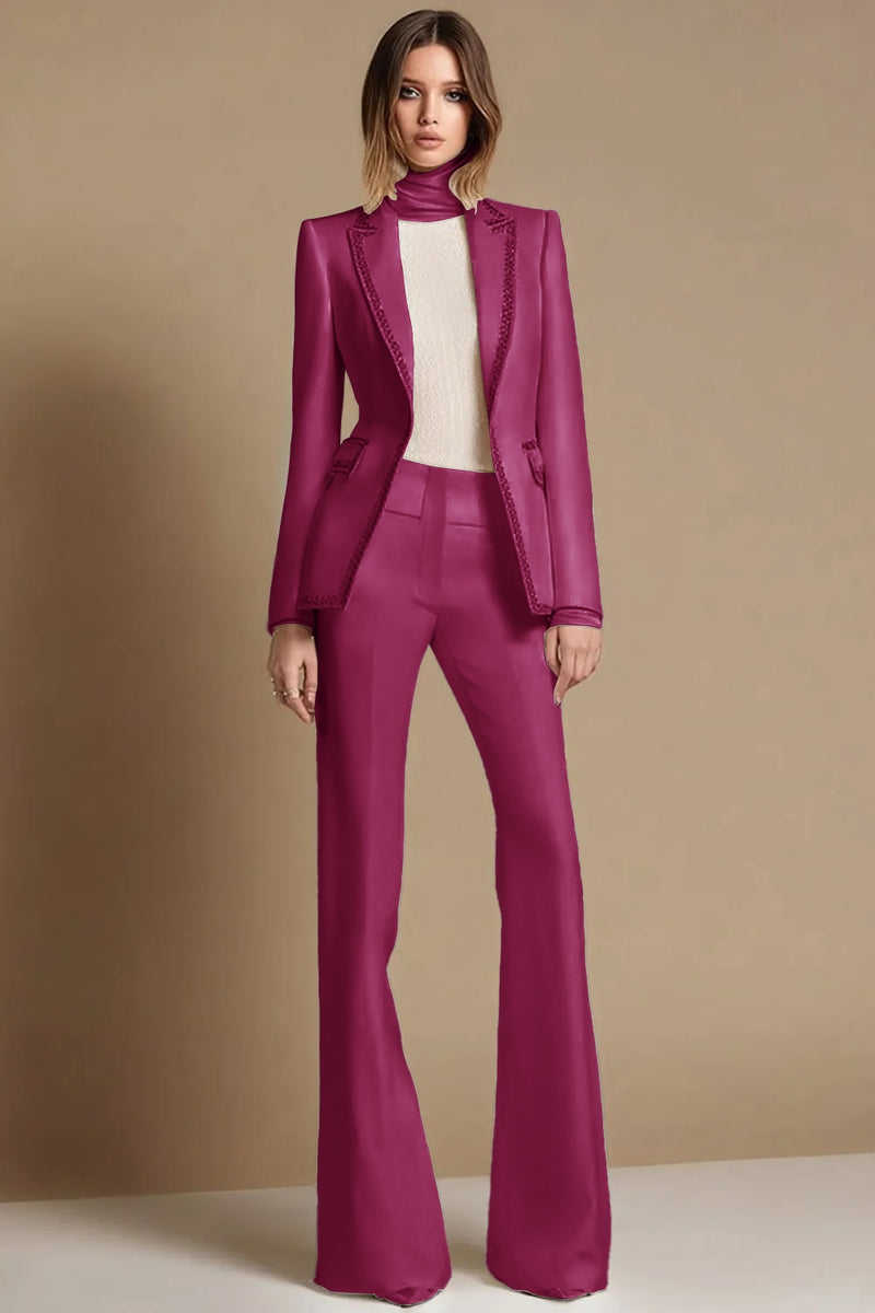 Load image into Gallery viewer, 2 Piece Sparkly White Peak Lapel Long Sleeves Prom Suits with Beading