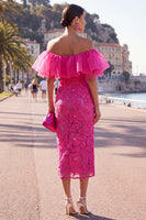 Load image into Gallery viewer, Butter Yellow Floral Ruffled Beaded Sheath Maxi Wedding Guest Dress