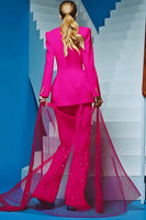 Load image into Gallery viewer, 2 Piece Red Long Sleeves Notched Lapel Prom Suits with Pockets