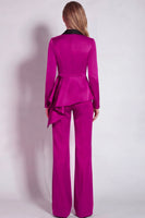 Load image into Gallery viewer, Notched Lapel 2 Piece Burgundy Business Suits with Sash