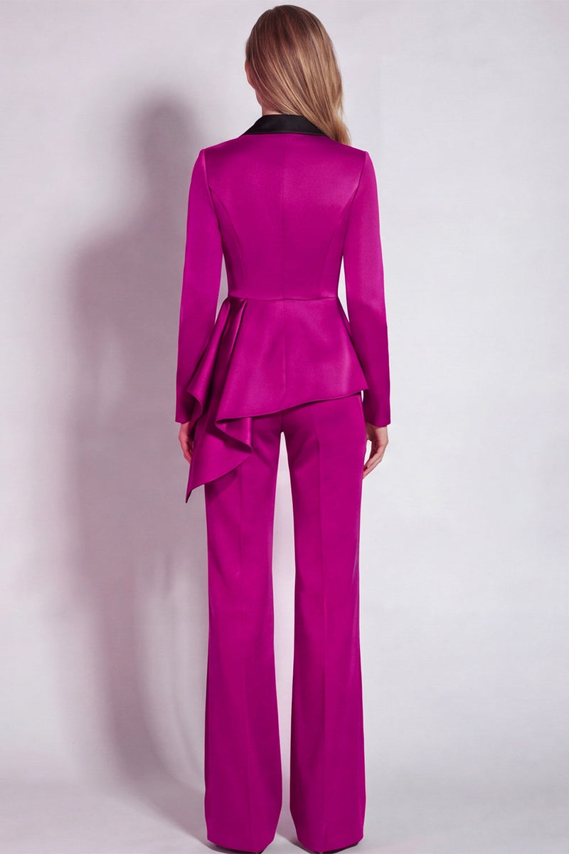 Load image into Gallery viewer, Notched Lapel 2 Piece Burgundy Business Suits with Sash