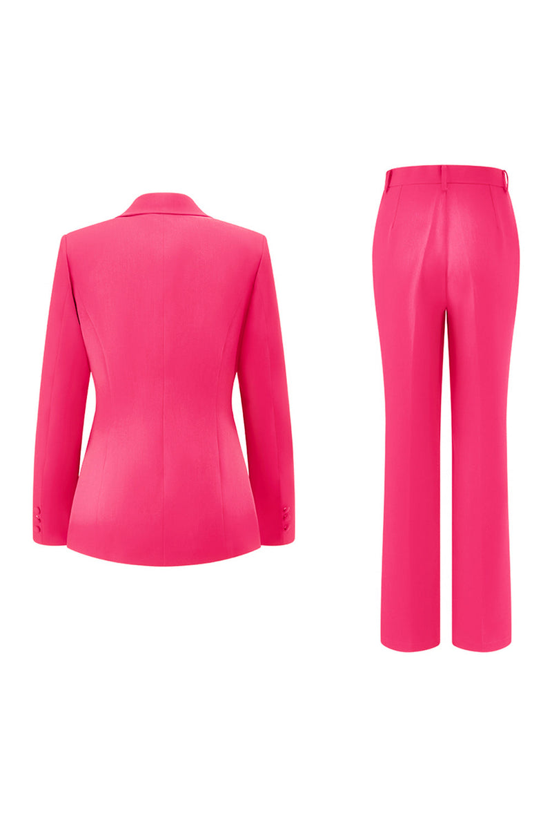 Load image into Gallery viewer, 2 Piece Dark Fuchsia Notched Lapel Women Prom Suits