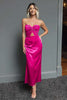 Load image into Gallery viewer, Dark Navy Sweetheart Satin Sheath Long Formal Dress