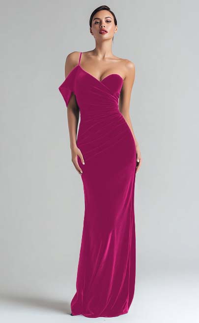 Load image into Gallery viewer, Dark Green Mermaid Velvet Ruched Long Holiday Party Dress