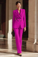 Load image into Gallery viewer, 2 Piece Burgundy Peak Lapel Double Breasted Prom Suits