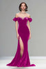 Load image into Gallery viewer, Sparkly Dark Navy Velvet Mermaid Long Holiday Party Dress with Beading