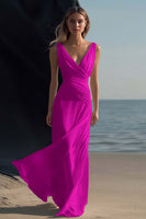 Load image into Gallery viewer, White Sheath V-Neck Chiffon Engagement Dress
