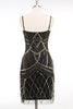 Load image into Gallery viewer, Black Golden Bodycon Spaghetti Straps Sequins 1920s Dress