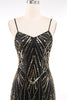 Load image into Gallery viewer, Sparkly Black Golden Spaghetti Straps Bodycon Short 1920s Dress