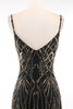 Load image into Gallery viewer, Sparkly Black Golden Spaghetti Straps Bodycon Short 1920s Dress