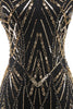 Load image into Gallery viewer, Sparkly Black Golden Spaghetti Straps Bodycon Short 1920s Dress