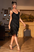 Load image into Gallery viewer, Red Roaring 20s Gatsby Fringed Flapper Dress