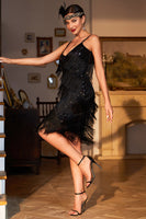 Load image into Gallery viewer, Red Roaring 20s Gatsby Fringed Flapper Dress
