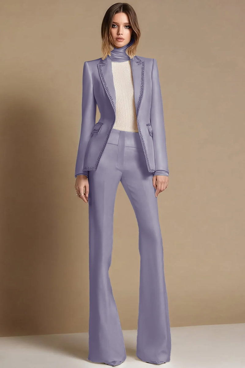 Load image into Gallery viewer, 2 Piece Sparkly White Peak Lapel Long Sleeves Prom Suits with Beading