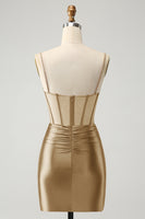 Load image into Gallery viewer, Glitter Dark Red Corset Beaded Tight Party Dress