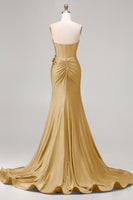 Load image into Gallery viewer, Sparkly Royal Blue Beaded Mermaid Long Corset Prom Dress with Appliques