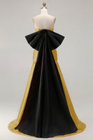 Load image into Gallery viewer, Fuchsia Strapless Long Mermaid Prom Dress with Bow