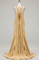Load image into Gallery viewer, Blue Satin Sweetheart Mermaid Long Corset Prom Dress