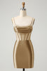 Load image into Gallery viewer, Glitter Dark Red Corset Beaded Tight Party Dress