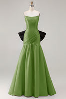 Load image into Gallery viewer, Fuchsia Strapless Long Mermaid Prom Dress with Bow