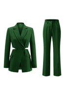 Load image into Gallery viewer, 2 Piece Grey Blue Notched Lapel Cut Out Women Prom Suits