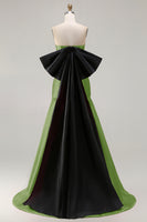Load image into Gallery viewer, Fuchsia Strapless Long Mermaid Prom Dress with Bow