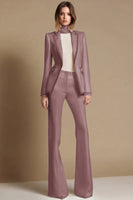 Load image into Gallery viewer, 2 Piece Sparkly White Peak Lapel Long Sleeves Prom Suits with Beading