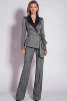 Load image into Gallery viewer, Notched Lapel 2 Piece Burgundy Business Suits with Sash