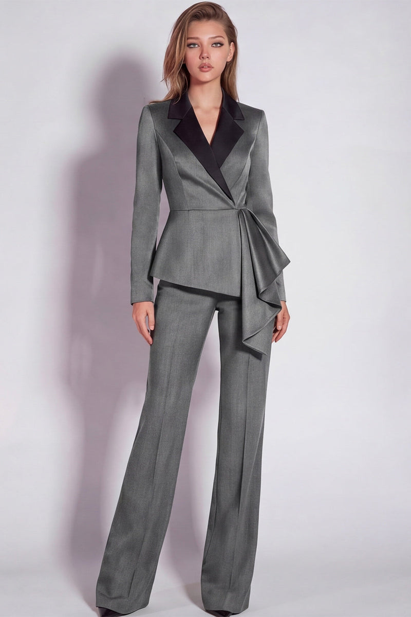 Load image into Gallery viewer, Notched Lapel 2 Piece Burgundy Business Suits with Sash