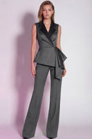 Load image into Gallery viewer, 2 Piece Grey Notched Lapel Business Suits with Sash