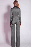 Load image into Gallery viewer, Notched Lapel 2 Piece Burgundy Business Suits with Sash