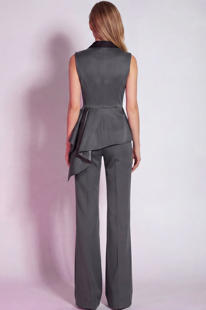 Load image into Gallery viewer, 2 Piece Grey Notched Lapel Business Suits with Sash
