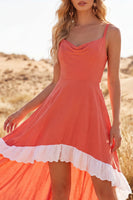 Load image into Gallery viewer, High Low A Line Brown Spaghetti Straps Boho Dress