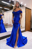 Load image into Gallery viewer, Queendancer Sparkly Royal Blue Beaded Mermaid Long Prom Dress with Slit _1