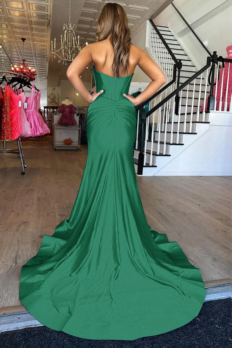 Load image into Gallery viewer, Simple Royal Blue Sweetheart Mermaid Long Prom Dress with Slit