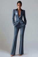 Load image into Gallery viewer, 2 Piece Dark Green Peak Lapel Single Breasted Slim Fit Prom Suits