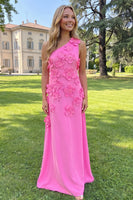 Load image into Gallery viewer, Yellow Sheath Floral One Shoulder Maxi Formal Dress