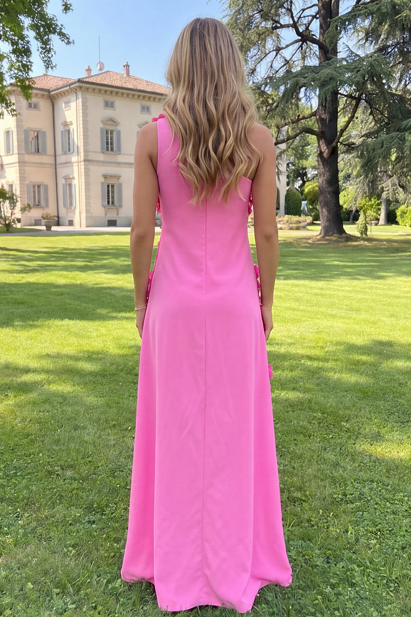 Load image into Gallery viewer, Yellow Sheath Floral One Shoulder Maxi Formal Dress