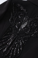 Load image into Gallery viewer, Sparkly Black Sequin Shawl Lapel Women Prom Blazer