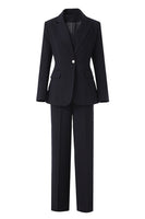Load image into Gallery viewer, Black 3 Piece Notched Lapel Business Suits with Sleeves