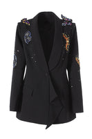 Load image into Gallery viewer, Sparkly Black Shawl Lapel Sequin Women Prom Blazer