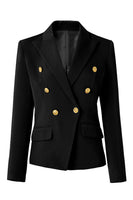 Load image into Gallery viewer, Peak Lapel Black Double Breasted Women Prom Blazer