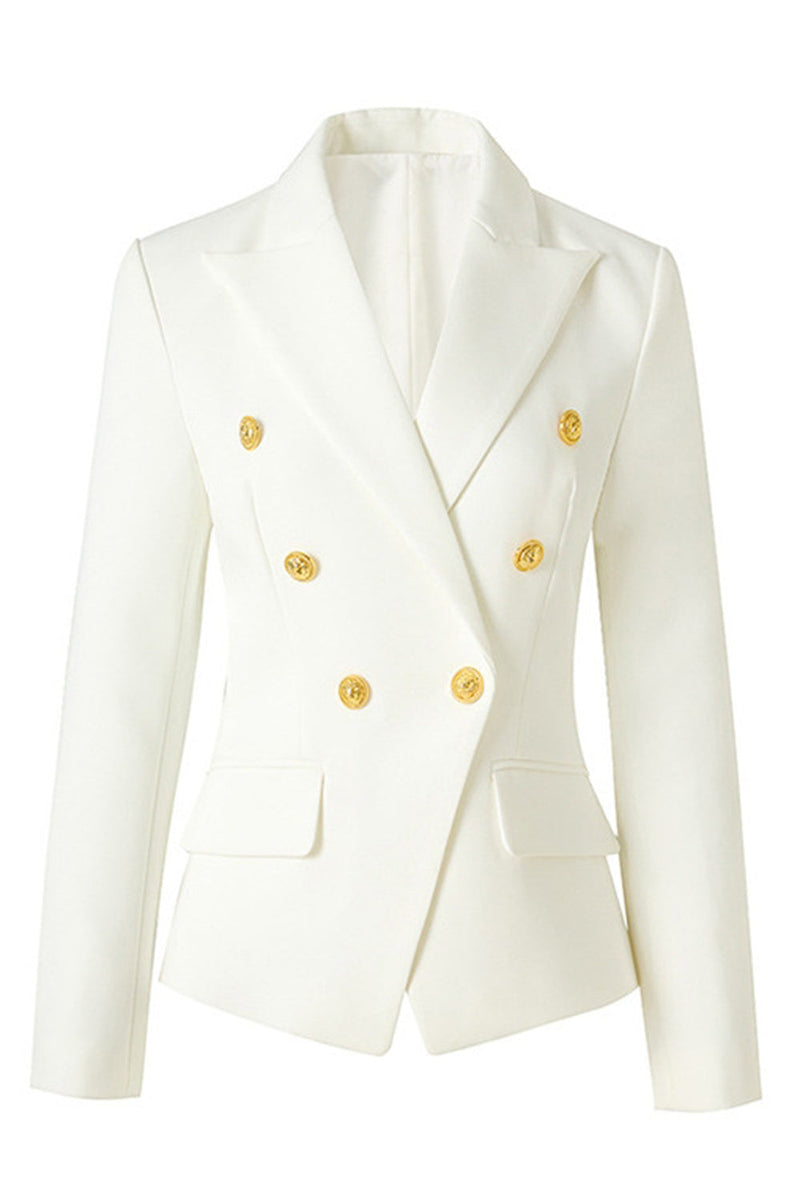 Load image into Gallery viewer, Peak Lapel Black Double Breasted Women Prom Blazer