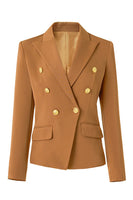 Load image into Gallery viewer, Peak Lapel Black Double Breasted Women Prom Blazer