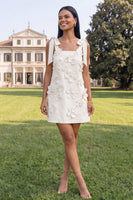 Load image into Gallery viewer, Floral Pink Short Thick Straps A Line Birthday Party Dress with Bows