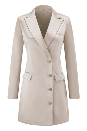 Champagne Peak Lapel Single Breasted Prom Blazer