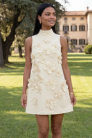 Load image into Gallery viewer, Floral Sage Green Short High Neck A Line Birthday Party Dress