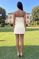 Load image into Gallery viewer, Red Strapless Short Floral Birthday Party Dress
