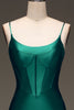 Load image into Gallery viewer, Satin Mermaid Lace-Up Back Dark Green Prom Dress
